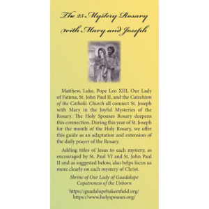 The 25 Mystery Rosary with Mary and Joseph