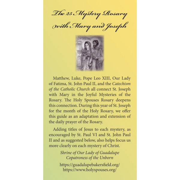 The 25 Mystery Rosary with Mary and Joseph